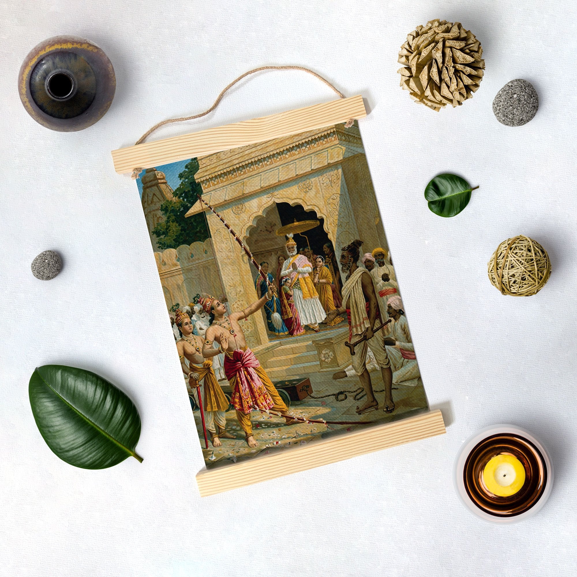 Sita Swayamvar, Painting By Raja Ravi Varma Hanging Canvas - Meri Deewar Hanging Canvas Premium Wall Art Canvas by MeriDeewar