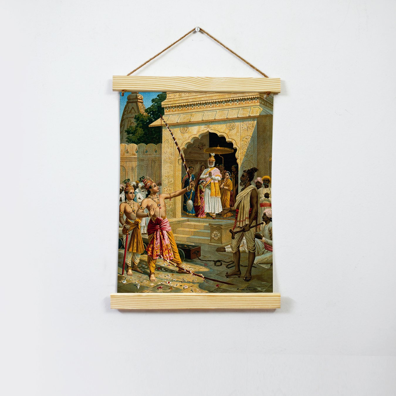 Sita Swayamvar, Painting By Raja Ravi Varma Hanging Canvas - Meri Deewar Hanging Canvas Premium Wall Art Canvas by MeriDeewar