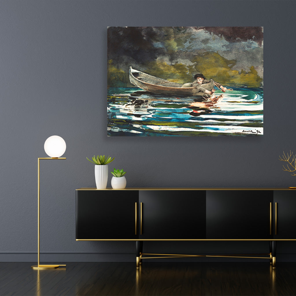 Sketch for Hound and Hunter painting - Meri Deewar 3 : 2 Horizontal Premium Wall Art Canvas by MeriDeewar