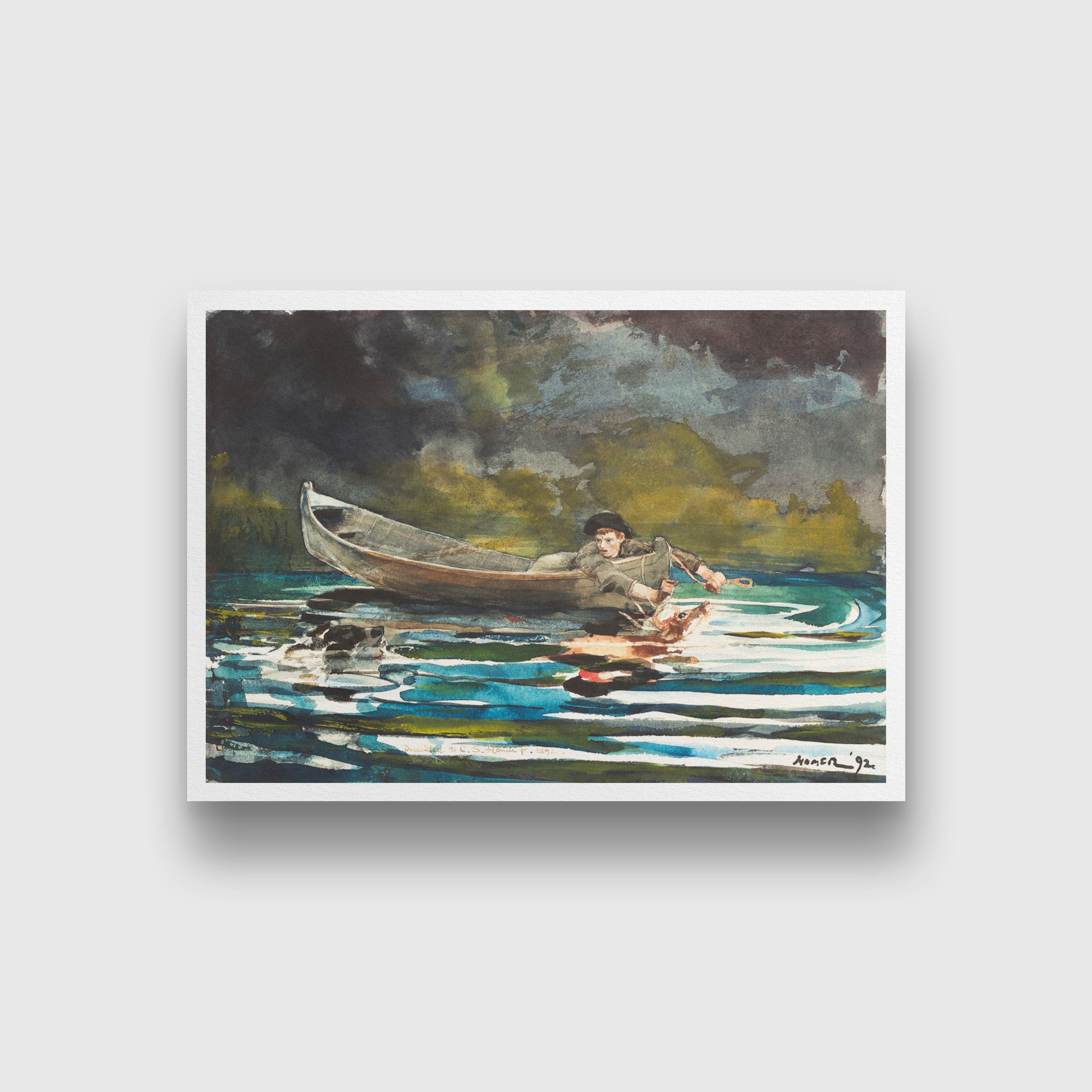 Sketch for Hound and Hunter painting - Meri Deewar 3 : 2 Horizontal Premium Wall Art Canvas by MeriDeewar