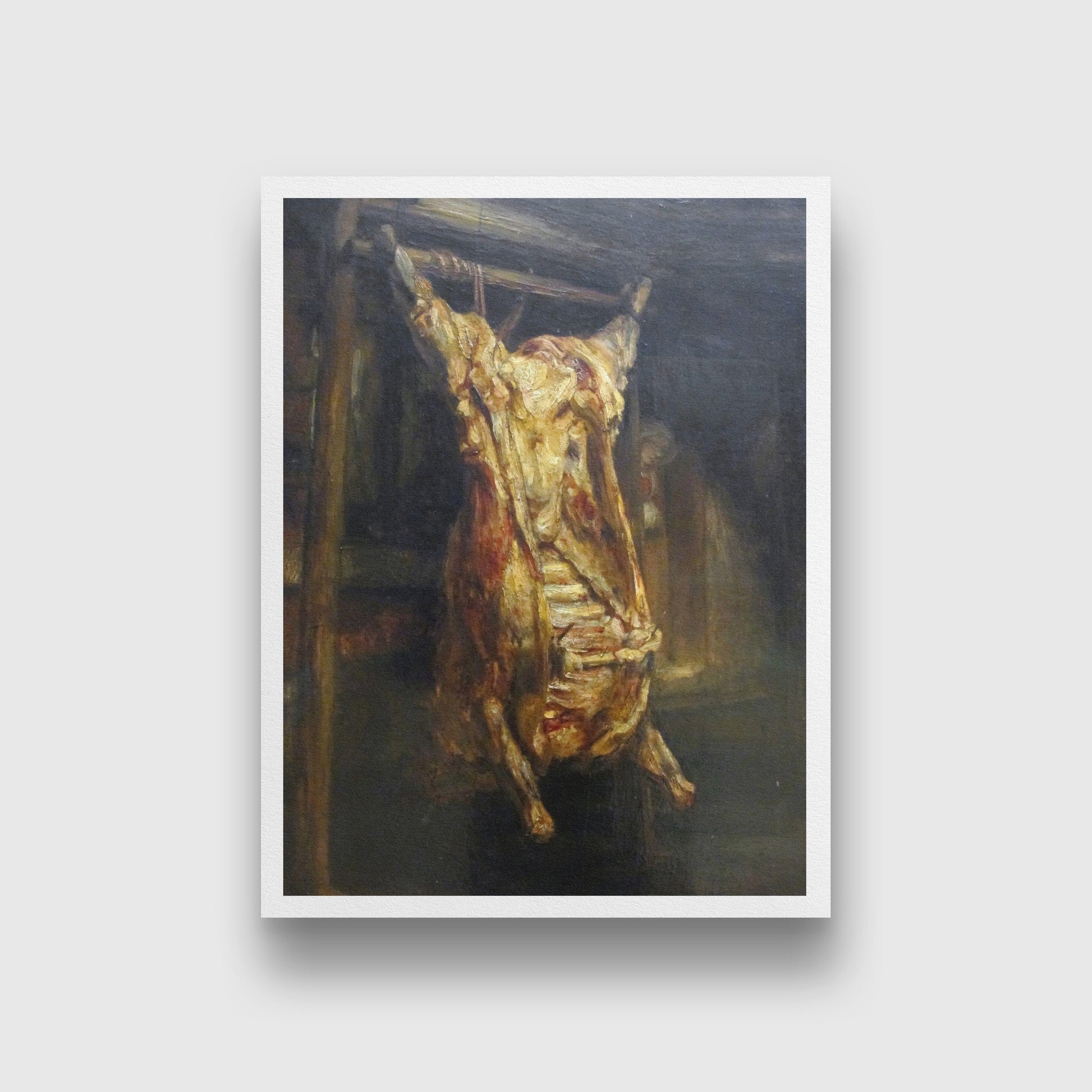 Slaugtered Ox Painting - Meri Deewar 3 : 4 Vertical Premium Wall Art Canvas by MeriDeewar
