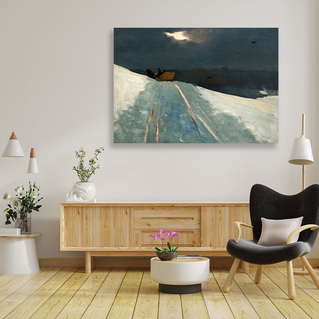 Sleigh Ride painting - Meri Deewar 3 : 2 Horizontal Premium Wall Art Canvas by MeriDeewar