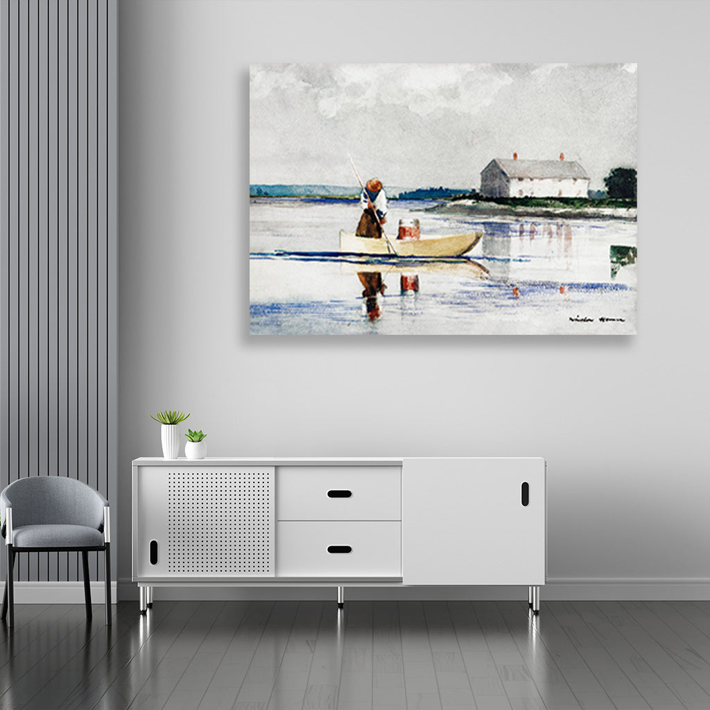 Spearing Eels painting - Meri Deewar 3 : 2 Horizontal Premium Wall Art Canvas by MeriDeewar