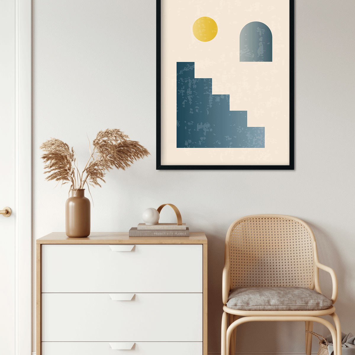 Sphere of Poetry Abstract Painting 4 X 5.5 Vertical Premium Wall Art Canvas by MeriDeewar