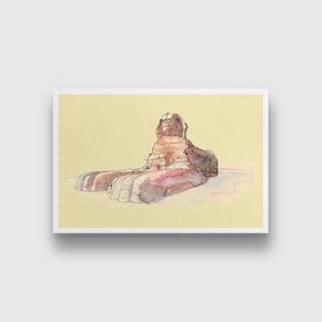 Sphinx Of Giza Illustration Painting - Meri Deewar 3 : 2 Horizontal Premium Wall Art Canvas by MeriDeewar