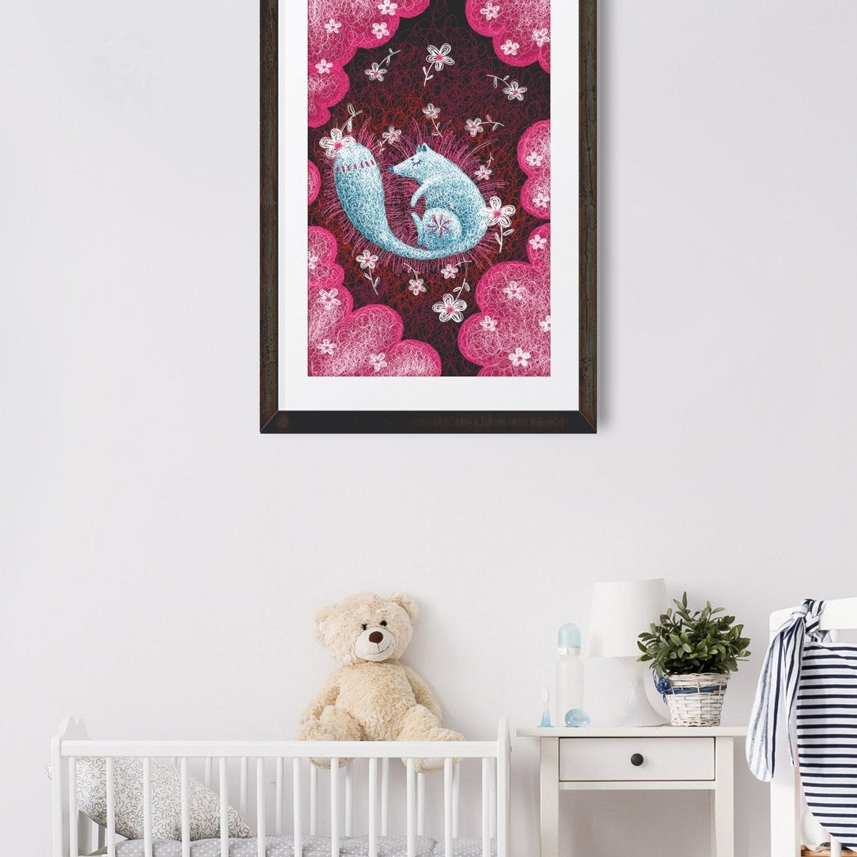 Squirrel Illustration Painting - Meri Deewar 1 : 2 Vertical Premium Wall Art Canvas by MeriDeewar