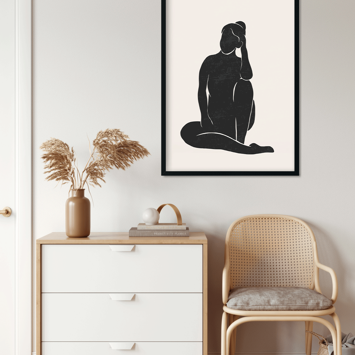 Stance Black Painting 4 X 5.5 Vertical Premium Wall Art Canvas by MeriDeewar