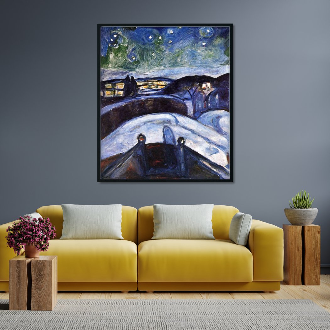 Starry Night Painting - Meri Deewar 5 : 6 Vertical Premium Wall Art Canvas by MeriDeewar
