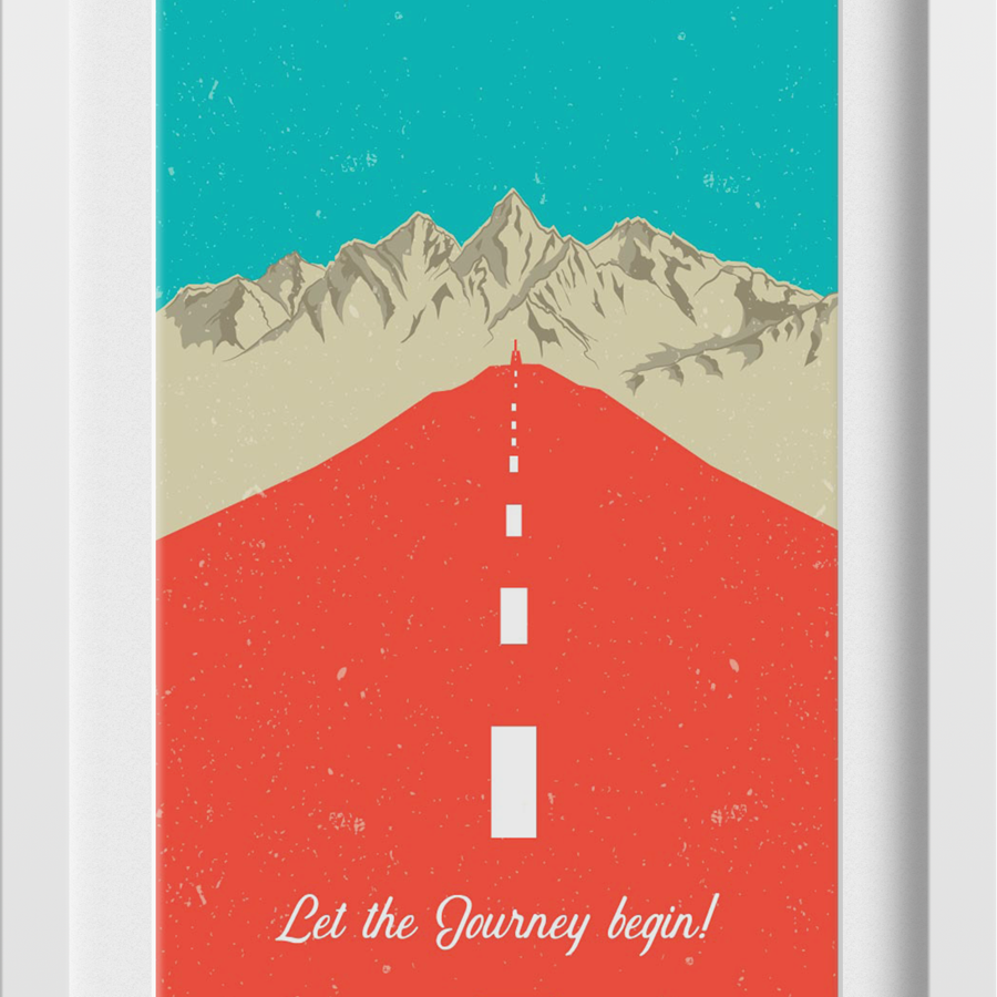 Start the Journey Art Painting - Meri Deewar 1 : 1 Square Premium Wall Art Canvas by MeriDeewar