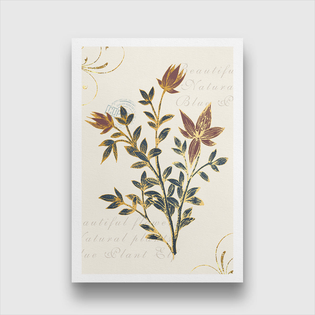 State Flower Print Painting 2 : 3 Vertical Premium Wall Art Canvas by MeriDeewar