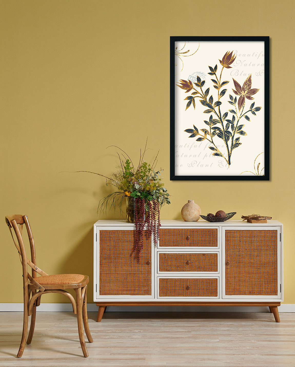 State Flower Print Painting 2 : 3 Vertical Premium Wall Art Canvas by MeriDeewar