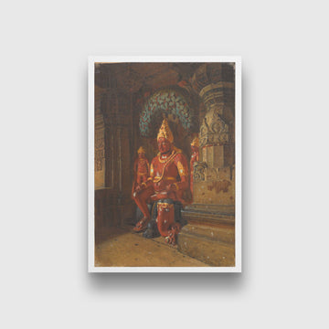 Statue of vishnu in the temple of indra in ellora Painting - Meri Deewar 2 : 3 Vertical Premium Wall Art Canvas by MeriDeewar