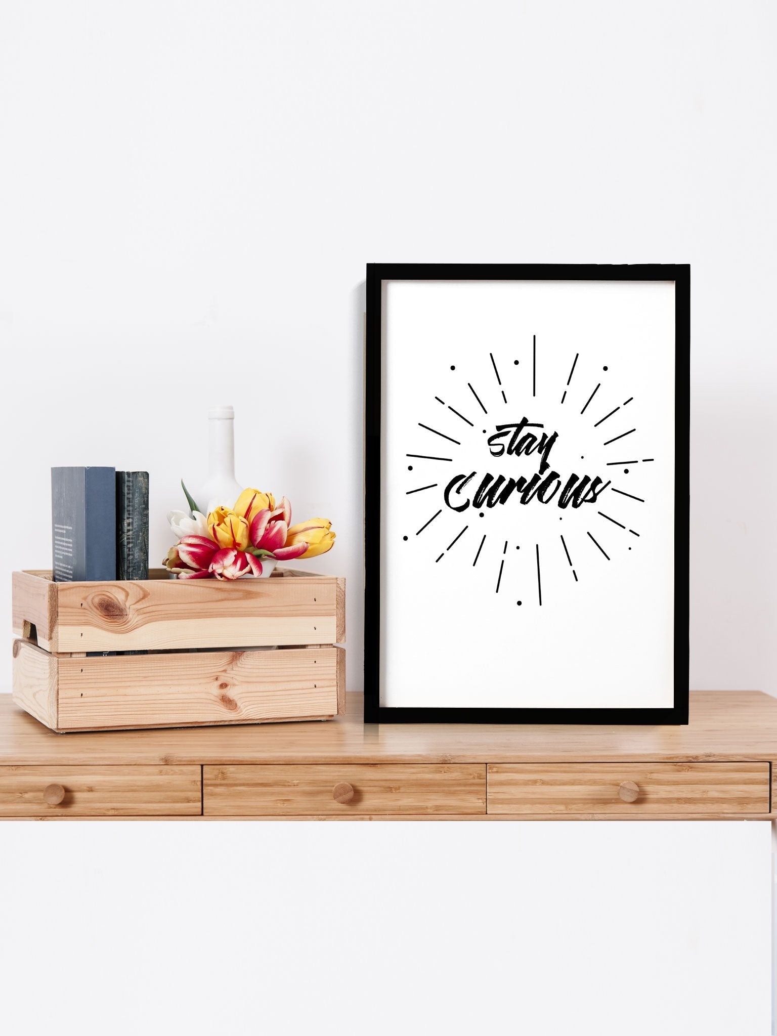 Stay Curious Art Painting - Meri Deewar 2 : 3 Vertical Premium Wall Art Canvas by MeriDeewar