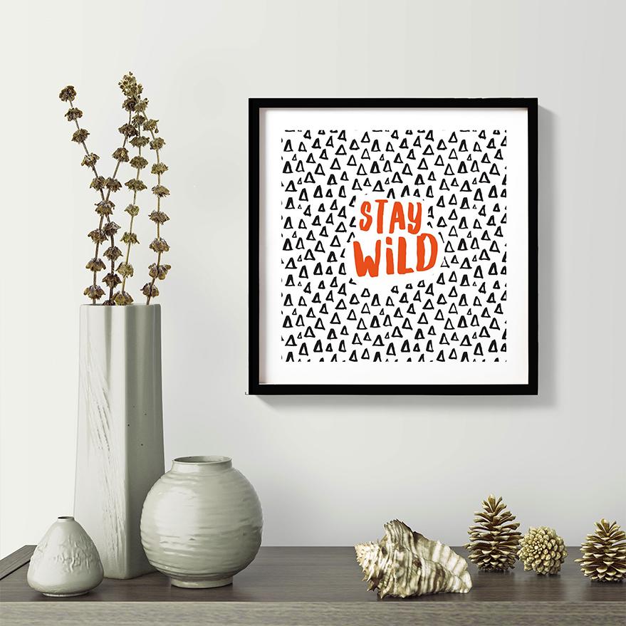 Stay Wild Art painting - Meri Deewar 1 : 1 Square Premium Wall Art Canvas by MeriDeewar