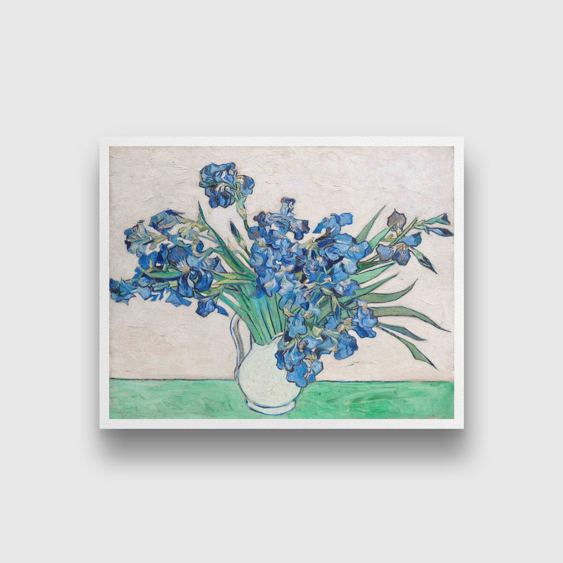 Still Life Vase With Irises By Van Gogh Painting - Meri Deewar 5 : 4 Horizontal Premium Wall Art Canvas by MeriDeewar