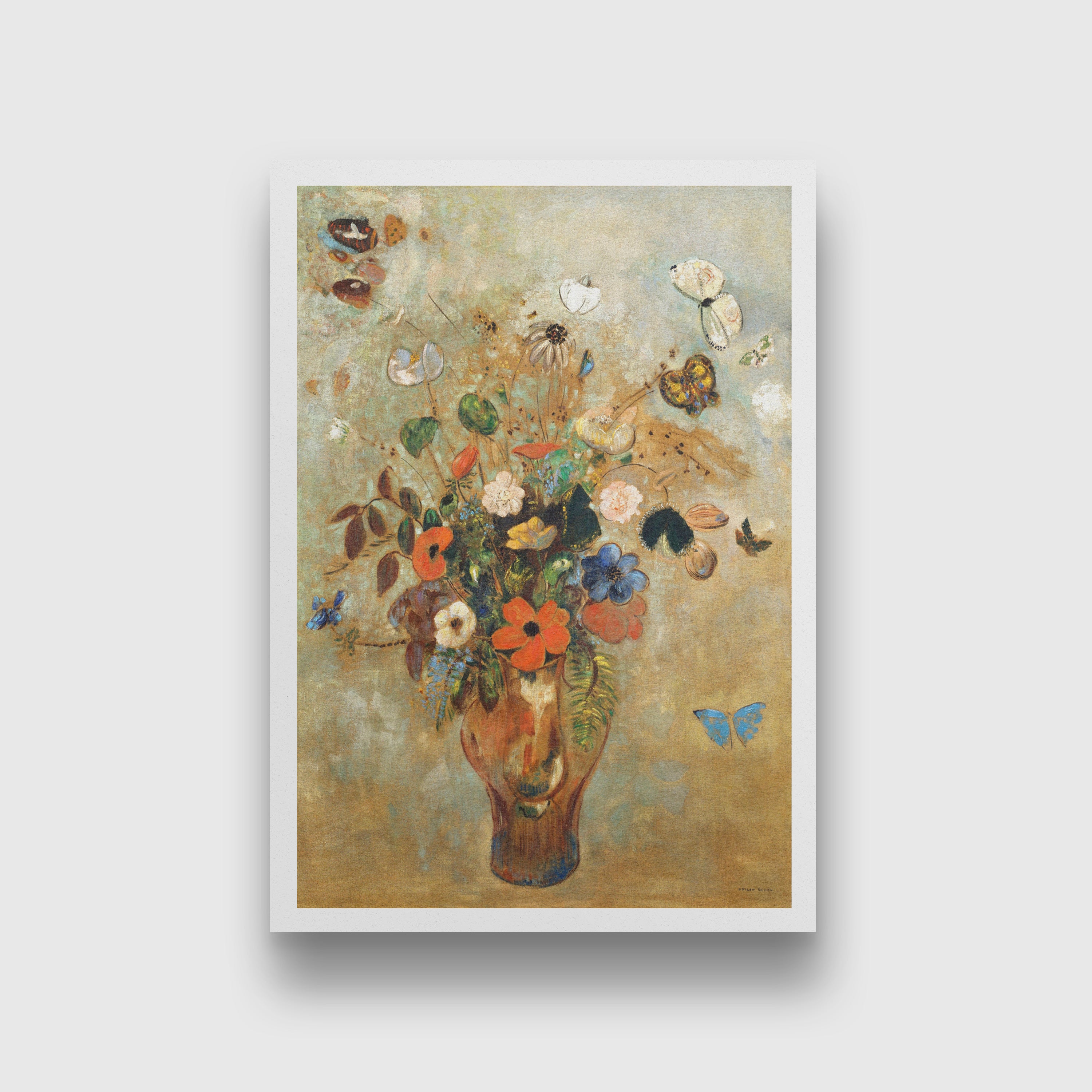 Still Life with Flowers painting 2 : 3 Vertical Premium Wall Art Canvas by MeriDeewar
