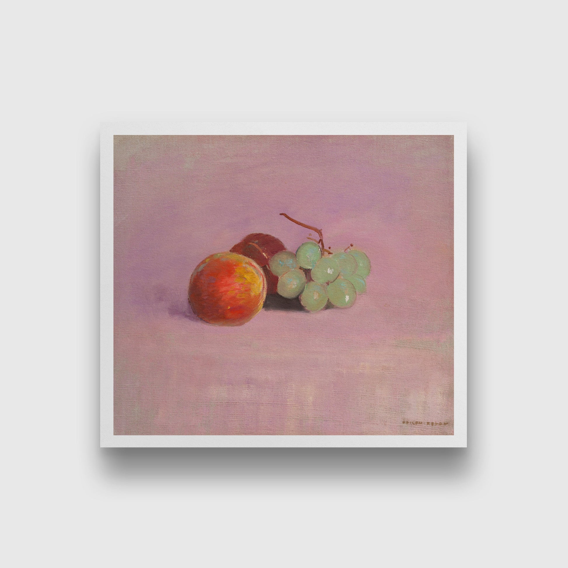 Still Life with Fruit painting 1 : 1 Square Premium Wall Art Canvas by MeriDeewar