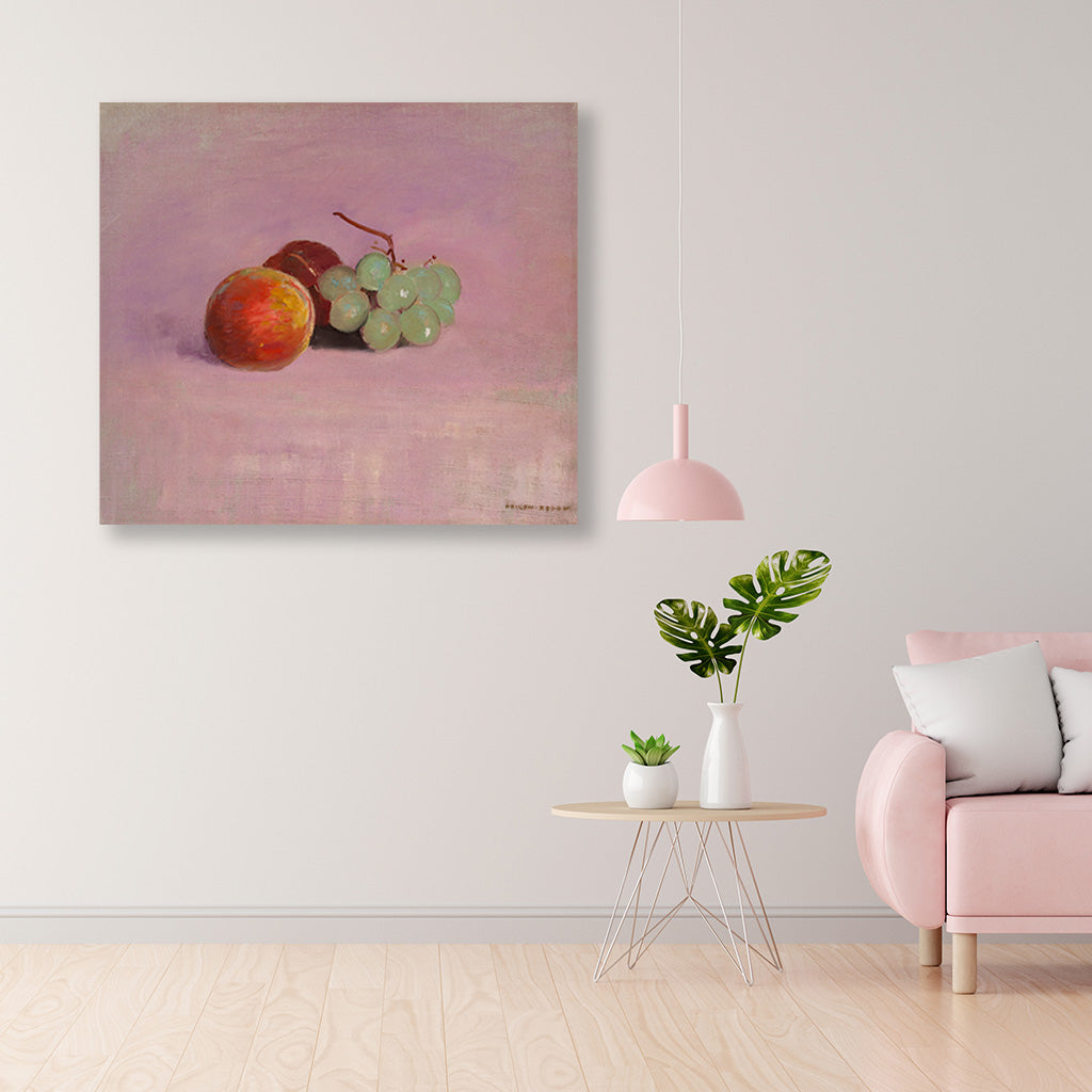 Still Life with Fruit painting 1 : 1 Square Premium Wall Art Canvas by MeriDeewar