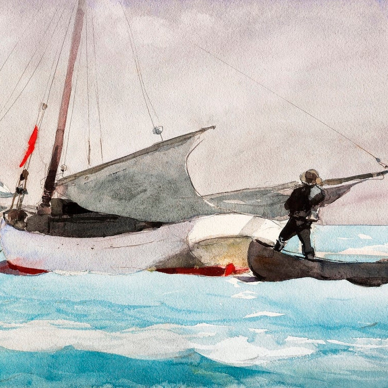 Stowing Sail painting - Meri Deewar 3 : 2 Horizontal Premium Wall Art Canvas by MeriDeewar