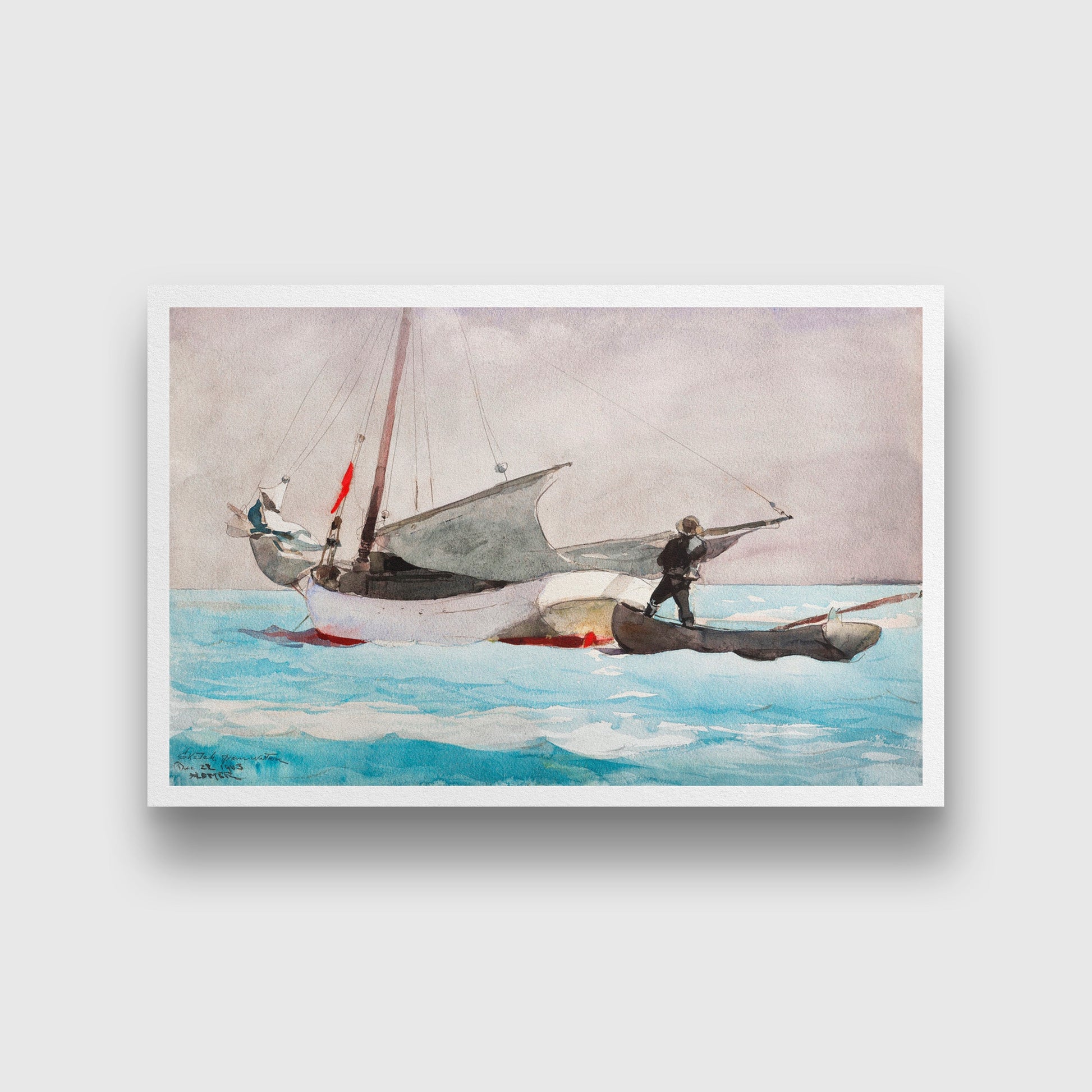 Stowing Sail painting - Meri Deewar 3 : 2 Horizontal Premium Wall Art Canvas by MeriDeewar