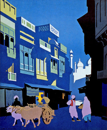 Street by Moonlight Poster- Meri Deewar Poster A3 / Poster Premium Wall Art Canvas by MeriDeewar