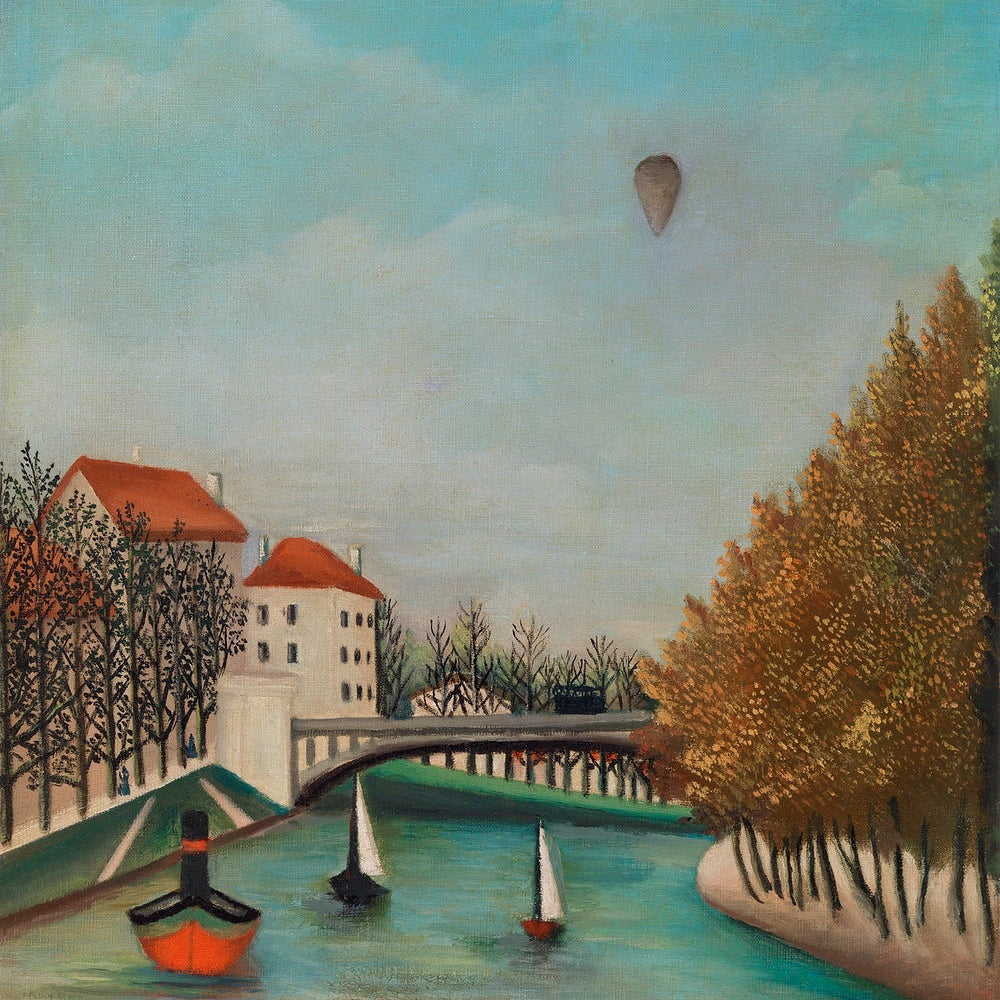 Study for View of the Pont de Sèvres painting - Meri Deewar 1 : 1 Square Premium Wall Art Canvas by MeriDeewar