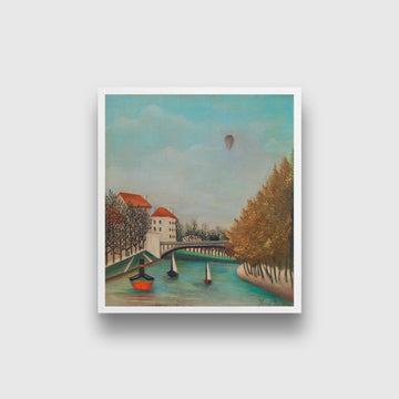 Study for View of the Pont de Sèvres painting - Meri Deewar 1 : 1 Square Premium Wall Art Canvas by MeriDeewar