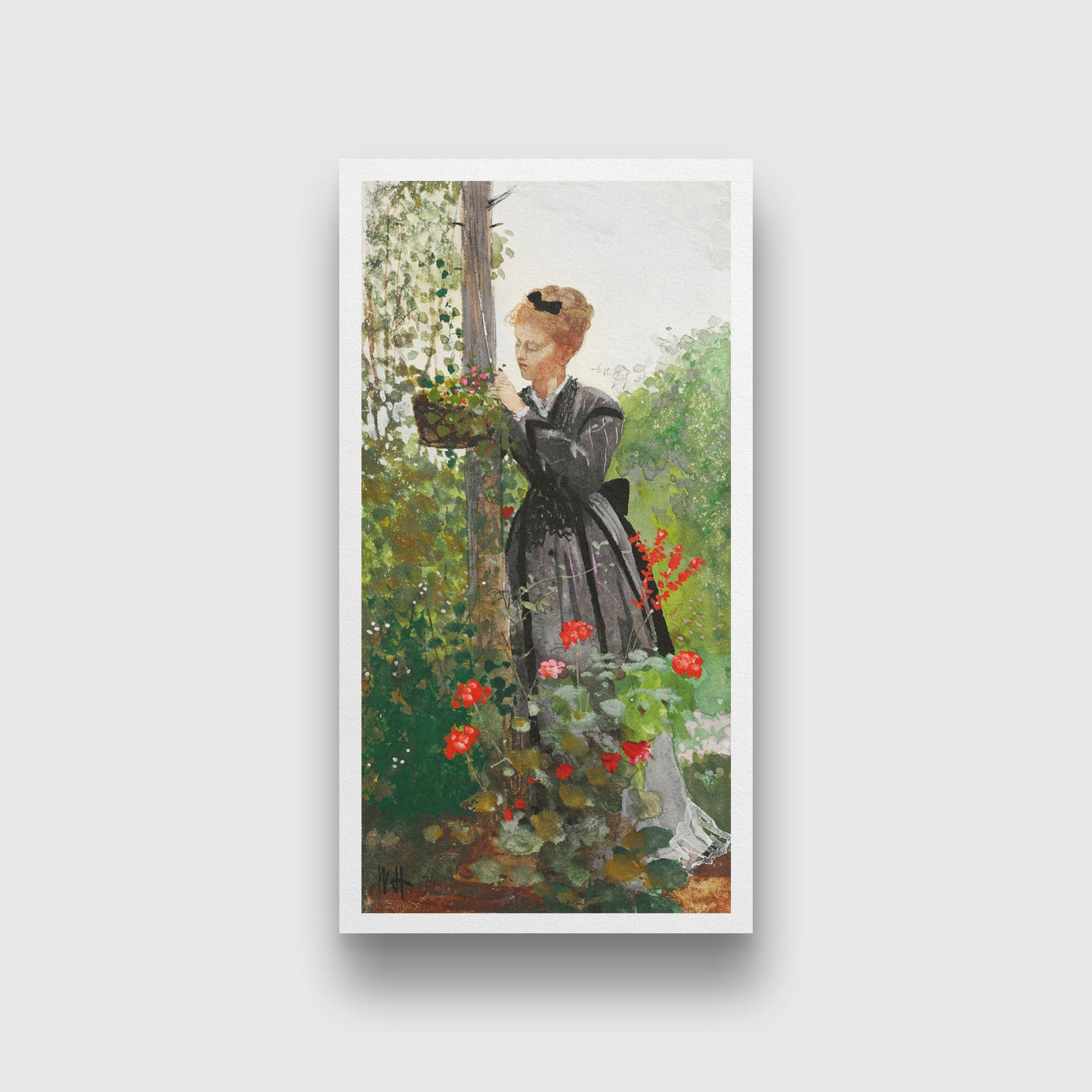 Summer ( painting - Meri Deewar 1 : 2 Vertical Premium Wall Art Canvas by MeriDeewar