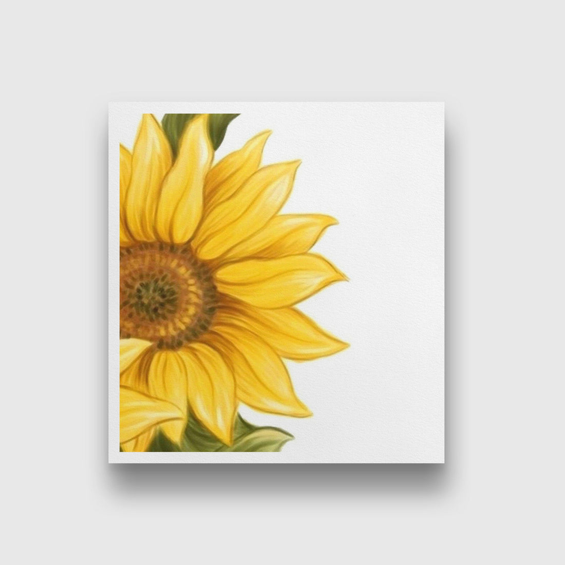 Sun Flower Painting 1- Meri Deewar 1 : 1 Square Premium Wall Art Canvas by MeriDeewar
