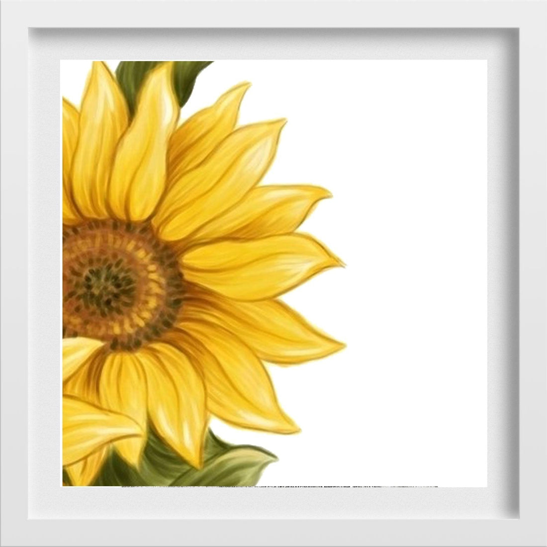 Sun Flower Painting 1- Meri Deewar 1 : 1 Square Premium Wall Art Canvas by MeriDeewar