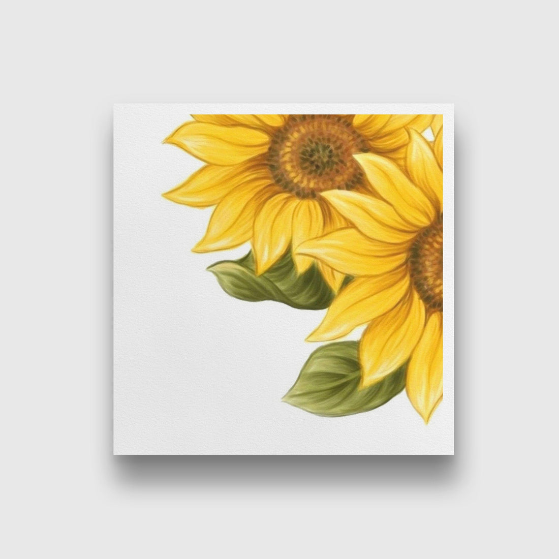 Sun Flower Painting 3 - Meri Deewar 1 : 1 Square Premium Wall Art Canvas by MeriDeewar
