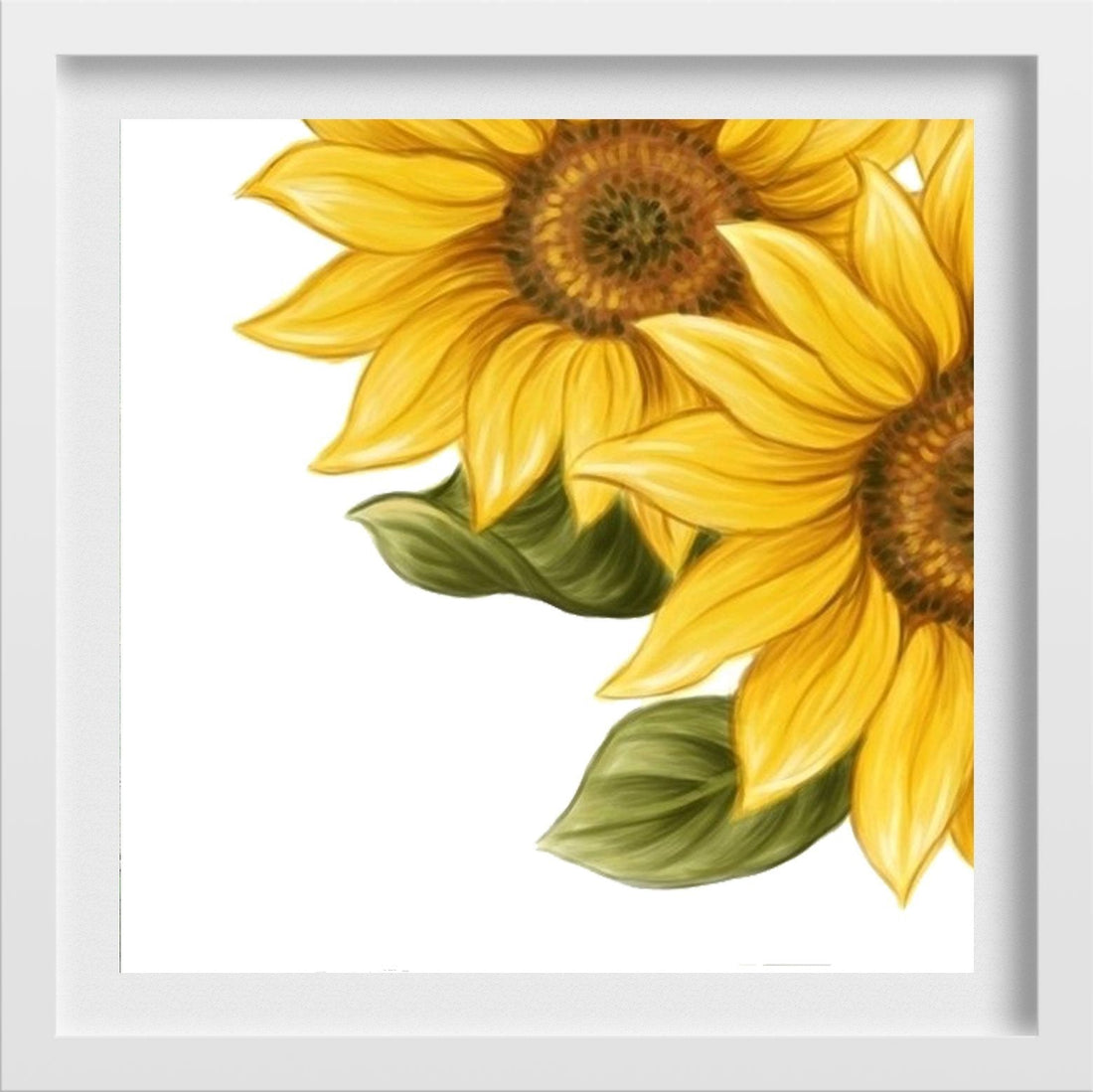 Sun Flower Painting 3 - Meri Deewar 1 : 1 Square Premium Wall Art Canvas by MeriDeewar