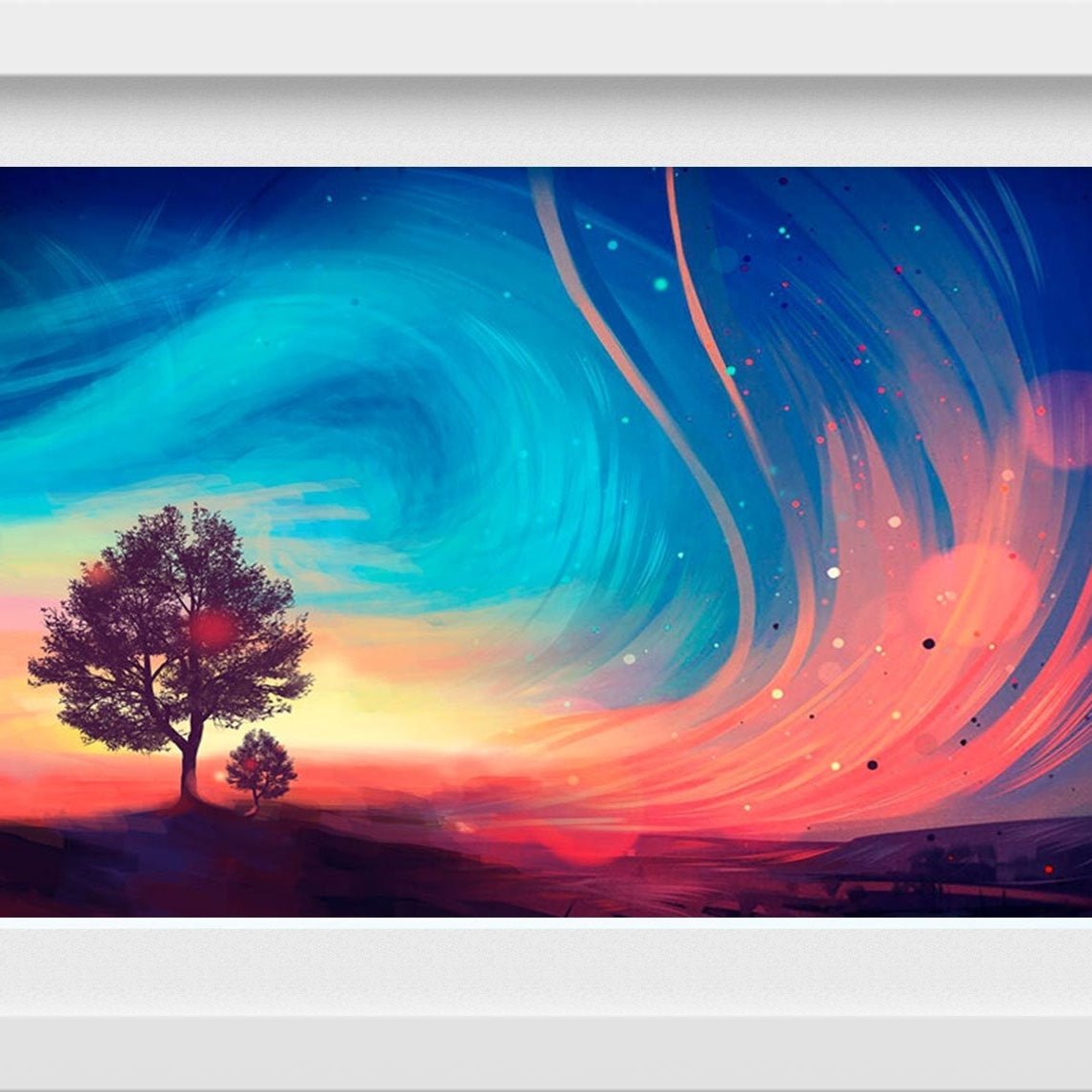 Sunrise Abstract Painting - Meri Deewar 3 : 2 Horizontal Premium Wall Art Canvas by MeriDeewar