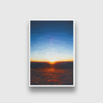 Sunrise and blue sky Painting - Meri Deewar 2 : 3 Vertical Premium Wall Art Canvas by MeriDeewar