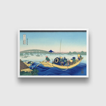 Sunset Across The Ryogoku bridge Painting - Meri Deewar 3 : 2 Horizontal Premium Wall Art Canvas by MeriDeewar