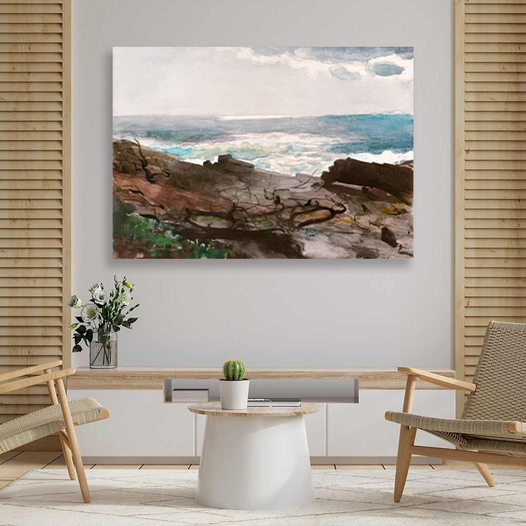 Sunshine and Shadow, Prout’s Neck painting - Meri Deewar 3 : 2 Horizontal Premium Wall Art Canvas by MeriDeewar