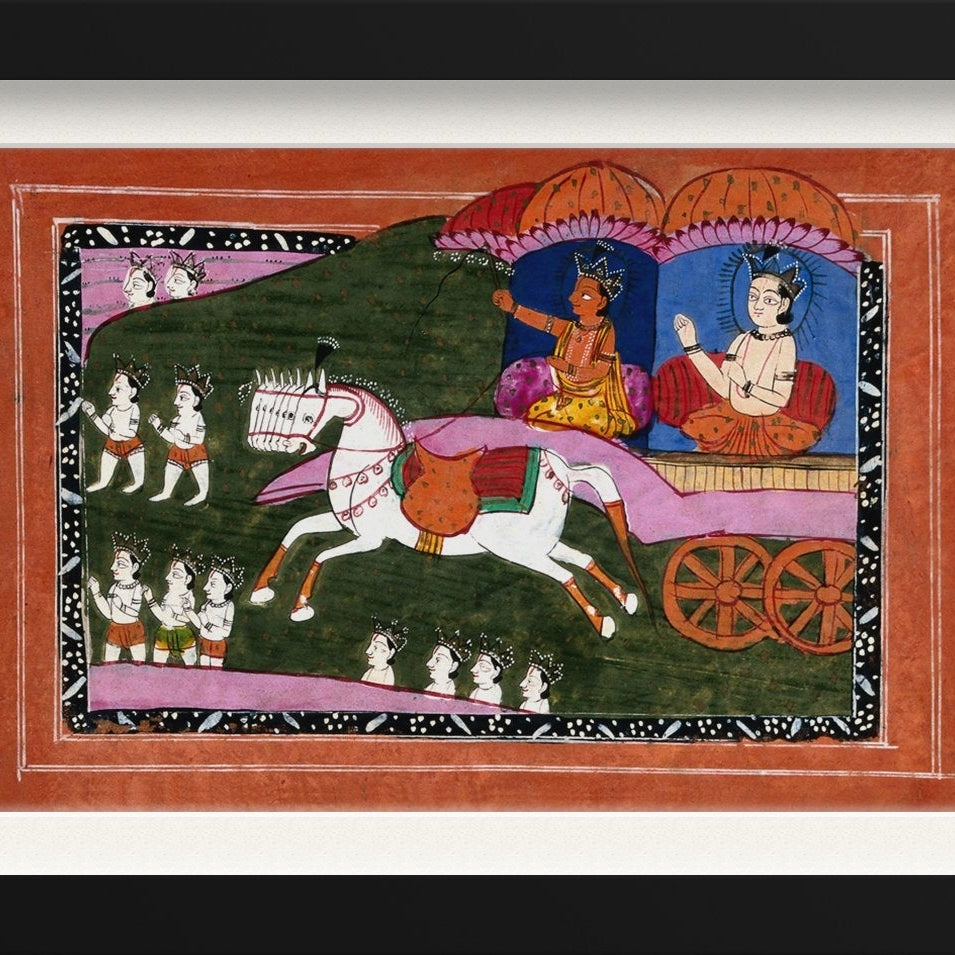 Surya the sun deity driving in his chariot Painting - Meri Deewar 3 : 2 Horizontal Premium Wall Art Canvas by MeriDeewar
