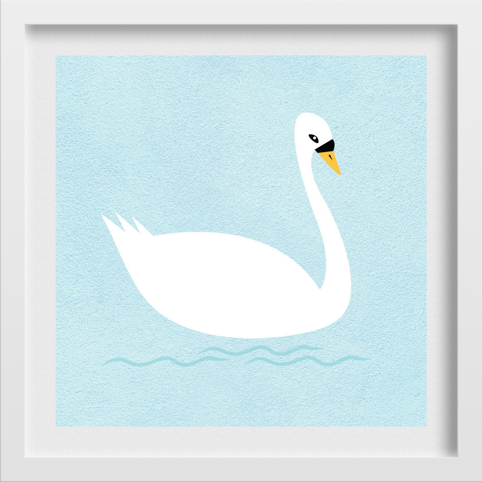Swan Painting - Meri Deewar 1 : 1 Square Premium Wall Art Canvas by MeriDeewar