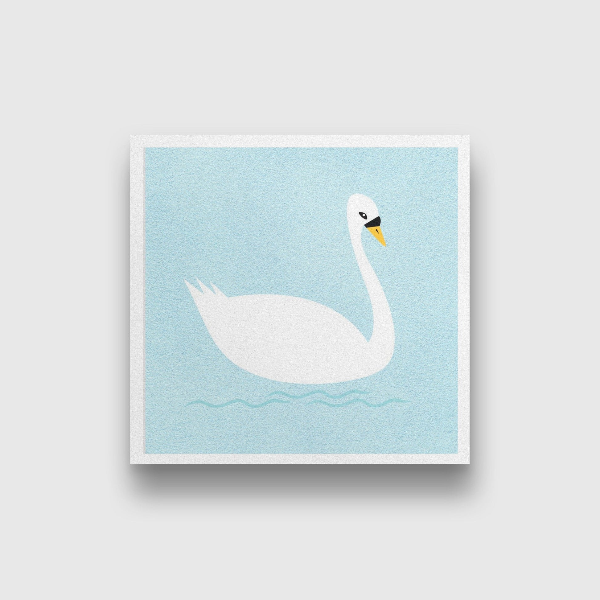 Swan Painting - Meri Deewar 1 : 1 Square Premium Wall Art Canvas by MeriDeewar