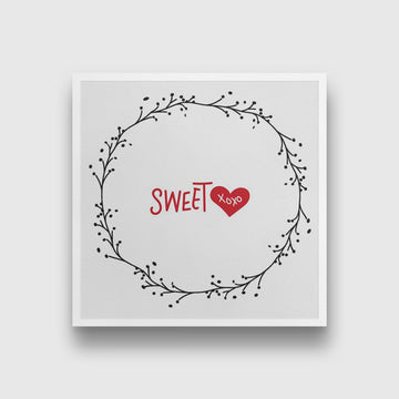 Sweet xoxo Art Painting - Meri Deewar 1 : 1 Square Premium Wall Art Canvas by MeriDeewar