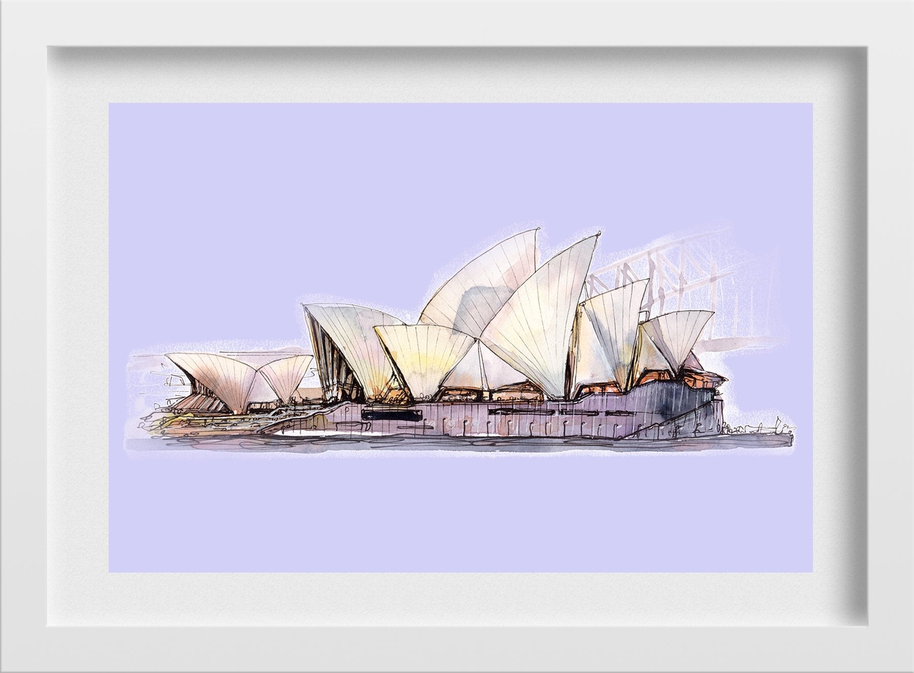 Sydney Opera House Illustration Painting - Meri Deewar 3 : 2 Horizontal Premium Wall Art Canvas by MeriDeewar