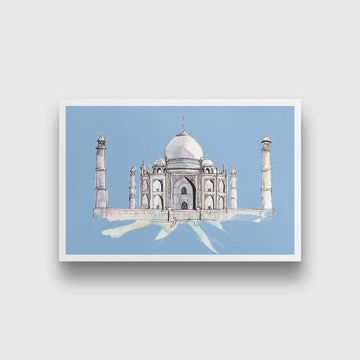 Taj Mahal Illustration Painting - Meri Deewar 3 : 2 Horizontal Premium Wall Art Canvas by MeriDeewar