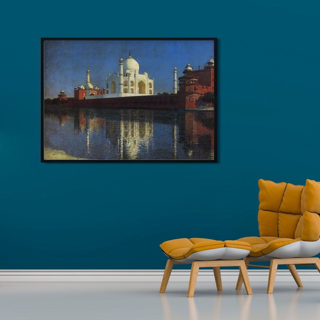 Taj mahal mausoleum Painting - Meri Deewar 4 : 3 Horizontal Premium Wall Art Canvas by MeriDeewar