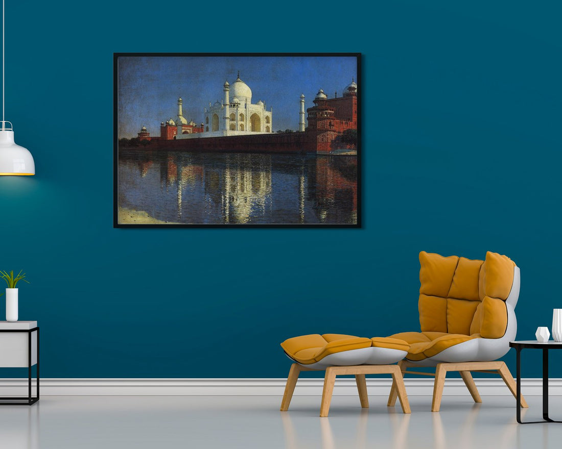 Taj mahal mausoleum Painting - Meri Deewar 4 : 3 Horizontal Premium Wall Art Canvas by MeriDeewar