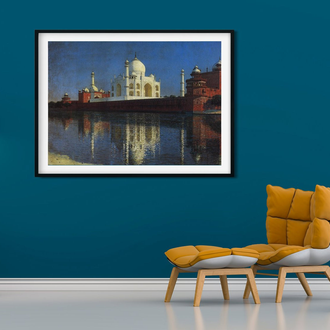 Taj mahal mausoleum Painting - Meri Deewar 4 : 3 Horizontal Premium Wall Art Canvas by MeriDeewar
