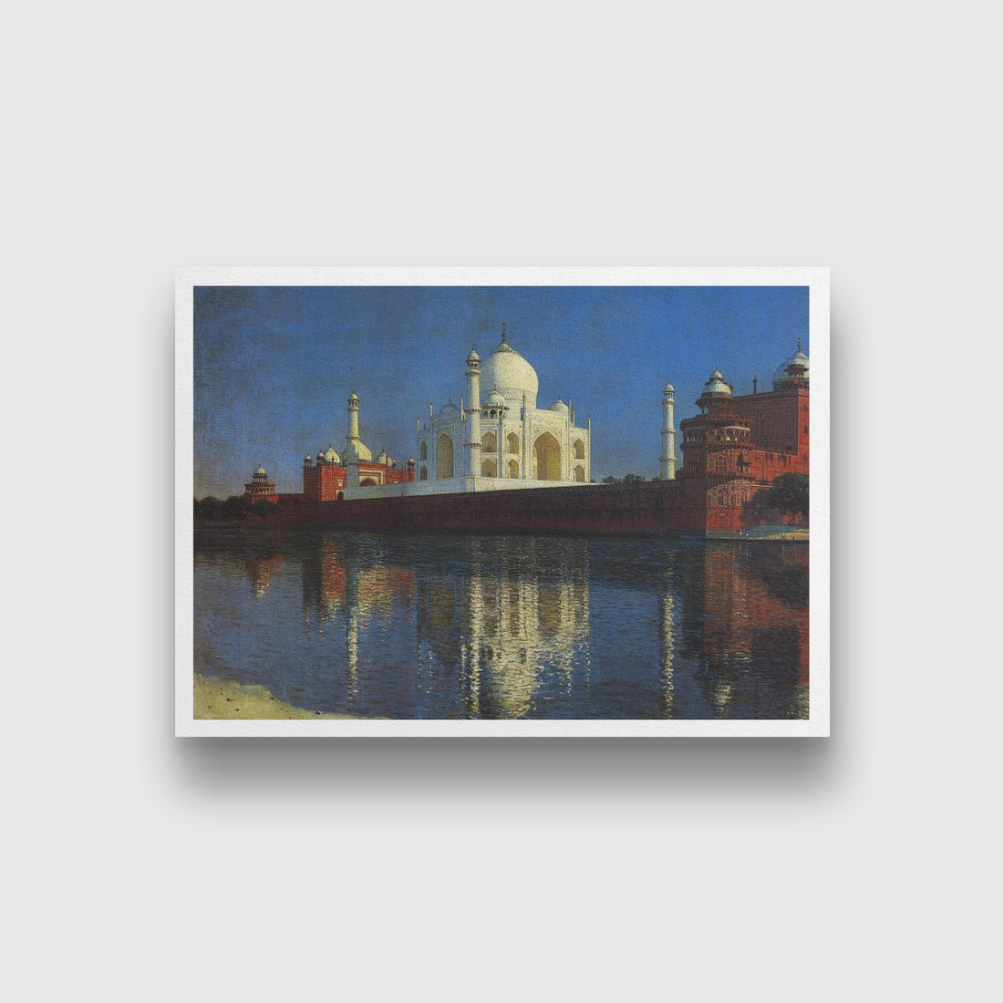 Taj mahal mausoleum Painting - Meri Deewar 4 : 3 Horizontal Premium Wall Art Canvas by MeriDeewar
