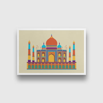 Taj Mahal Monument India Painting - Meri Deewar 3 : 2 Horizontal Premium Wall Art Canvas by MeriDeewar
