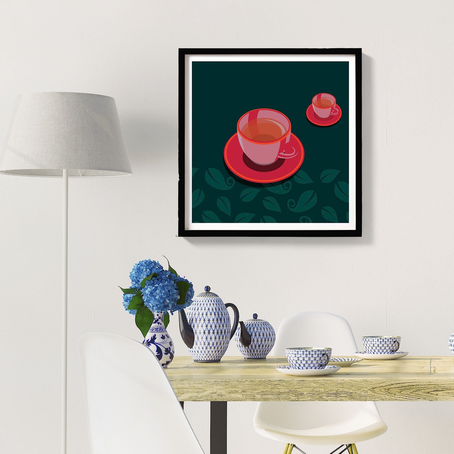 Tea cup Kitchen Poster - Meri Deewar Poster A3 / Poster Premium Wall Art Canvas by MeriDeewar