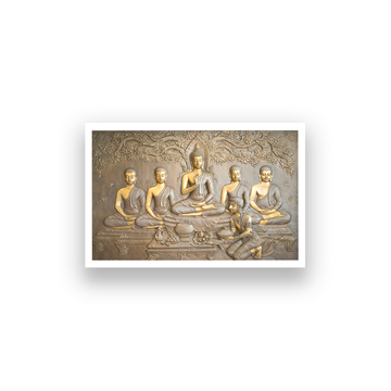Teachings of Buddha Wall Painting 3 : 2 Horizontal Premium Wall Art Canvas by MeriDeewar