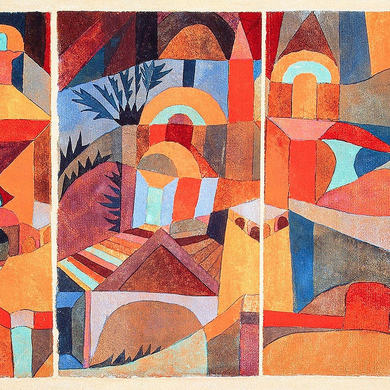 Temple Gardens painting - Meri Deewar 4 : 3 Horizontal Premium Wall Art Canvas by MeriDeewar